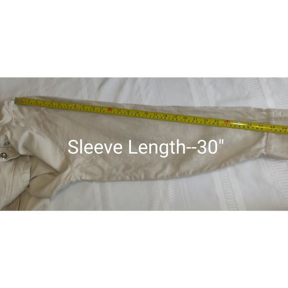 Beige GAP Linen Jacket Hoodie Adult XL Zips Snaps Outdoors Faux Pockets - Picture 14 of 16